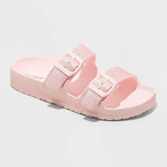 NWT Cat & Jack Kids’ Noa Blown EVA Footbed Sandals | Sparkly Pink | Size 3 - Picture 1 of 2
